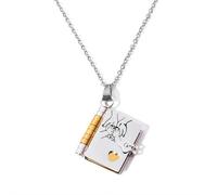 My Little Star Book Necklace, For Daughter - My Incredible Daughter Book Necklace from Mom, Engraved Message, Openable Multi Layer Jewelry Carries Everlasting Love (Silvery)