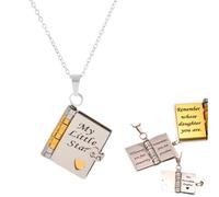 My Little Star Book Necklace,My Incredible Daughter Book Necklace,Adjustable Book Necklaces with 6 Pages of Engraved Information,Openable Multi Layer Book Jewelry,To My Daughter from Mom and Dad