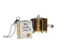 My Little Star Book Necklace - My Incredible Daughter Book Necklace Daughter Gifts from Dad Mom Mother Adjustable Silver 18k Gold Jewelry Openable with 6 Pages Gifts of Love