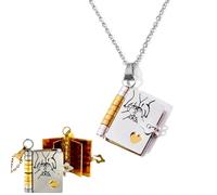 My Little Star Book Necklace, My Incredible Daughter Book Necklace for Daughter, Adjustable Book Necklaces, Openable Multi Layer Book Jewelry, Birthday Day Gift Graduation Jewelry of Love (Silvery)