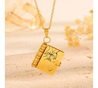 My Little Star Book Necklace, My Incredible Daughter Book Necklace for Daughter, Openable with 6 Pages of Engraved Information, Openable Multi Layer Books Jewelry