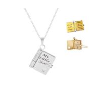 My Little Star Book Necklace,My Incredible Daughter Book Necklace for Daughter,Openable with 6 Pages of Engraved Information,A letter for My Daughter Jewelry of Love,First day of school Jewelry Gift