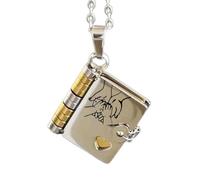 My Little Star Book Necklace, My Incredible Daughter Book Necklace for Daughter, Openable with 6 Pages of Engraved Information, Openable Multi Layer Books Jewelry