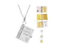 My Little Star Book Necklace,My Incredible Daughter Book Pendant Necklace,Openable with 6 Pages of Engraved Information,A letter for My Daughter Jewelry,Graduation First day of school Jewelry Gift