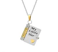 My Little Star Book Necklace - My Incredible Son Book Necklace Daughter Sons Gifts from Dad Mom Mother,Openable Necklaces of Engraved Information, A letter for My Son Jewelry of Love (style7)
