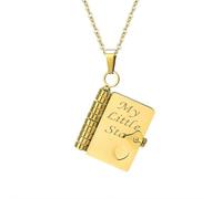 My Little Star Book Necklace - My Incredible Son Book Necklace Daughter Sons Gifts from Dad Mom Mother,Openable Necklaces of Engraved Information, A letter for My Son Jewelry of Love (style2)