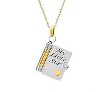 My Little Star Book Necklace - My Incredible Son Book Necklace Daughter Sons Gifts from Dad Mom Mother,Openable Necklaces of Engraved Information, A letter for My Son Jewelry of Love (style1)