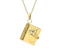 My Little Star Book Necklace - My Incredible Son Book Necklace Daughter Sons Gifts from Dad Mom Mother,Openable Necklaces of Engraved Information, A letter for My Son Jewelry of Love (style5)
