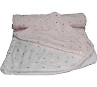 My Little World Soft plush fleece metallic dots pram/moses basket/crib baby blanket - Baby Pink