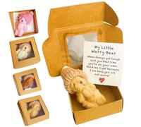 My Little Worry Bear,Little Bear in Box,2026 New Handmade Mini Plush Bear,Pocket Miniature Bears with Hat,Soft Handmade Teddy in A Box Heartwarming Gift,Teddy Keepsake for Lovers (Brown)