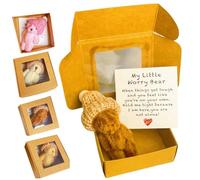 My Little Worry Bear,Little Bear in Box,2026 New Handmade Mini Plush Bear,Pocket Miniature Bears with Hat,Soft Handmade Teddy in A Box Heartwarming Gift,Teddy Keepsake for Lovers (Coffee)