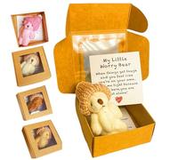 My Little Worry Bear,Little Bear in Box,2026 New Handmade Mini Plush Bear,Pocket Miniature Bears with Hat,Soft Handmade Teddy in A Box Heartwarming Gift,Teddy Keepsake for Lovers (White)