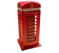 My London Souvenirs London-1 Telephone Booth / Die Cast Metal Money Box Bank Souvenir! Union Jack on Box / Speicher / Memoria! A Collectible, Distinctive, London,Red,12 cm x 6 cm x 6 cm