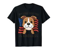 My Love for You is Endless Dog USA Flag Design T-Shirt