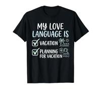 My Love Language is Vacation Planning Travel Lover Value Graphic T-Shirt, Men, Black, S