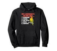 My Lovebird's To-Do List Scream Poop Bite Cute Pullover Hoodie