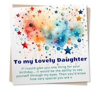 My Lovely Daughter - Beautiful Verse and Stars - Birthday or Thank You Card - Made in UK