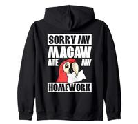 My Macaw Ate My Homework Lover Tropical Parrot Fan Zip Hoodie