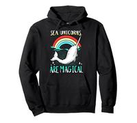 My Magical Sea Unicorn Pullover Hoodie, Adult Unisex, Black, XX-Large