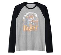 My Maine Coon Prefers the Faucet Cat Lover Raglan Baseball Tee