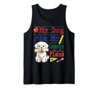 My Maltese Dog Ate My Lesson Plans Funny Dad Mom Teacher Tank Top