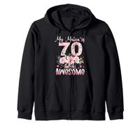 My Mama Is 70 And Still Awesome Mom 70 Years Old Birthday Zip Hoodie