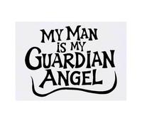 'My Man Is My Guardian Angel' Temporary Tattoo - Water Resistant, Skin-Safe, Non-Toxic Transfer (TO00081671)