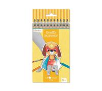 Avenue Mandarine - Ref GY010O - Graffy Pre-Cut Finger Puppets to Colour In & Play - Superhero Animals - Spiral Notebook, 250gsm Clairefontaine Paper, 24 Cards, 12 Designs