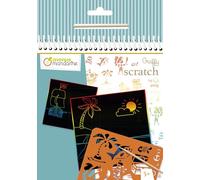 MY MANDARINE GY147C Graffy Scratch Book with 24 Pre-Printed Scratch Cards + 1 Stencil and Wooden Stylus for Ages 5 and Above - Pirates