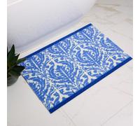My Mat Dip&drip Nylon Printed Bathroom Royal Blue Damask 50X75Cm Mat