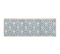 My Mat Harlequin Tile Blue Runner, Nylon Indoor Pattern Washable Doormat for Hallway, Kitchen, Front Door 50x150cm