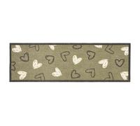 My Mat My Welcome Hearts Sage Green Runner, 50x150cm