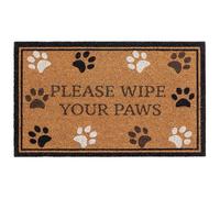 My Mat Printed Coir Wipe Your Paws Border Doormat, Perfect for Indoor and Outdoor Use, Large Welcome Mat for Front Door, Entryway and Patio 45x75cm