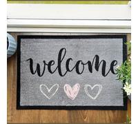 My Mat Nylon Indoor Pattern My Welcome Hearts 50X75, Grey