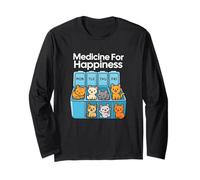 My Medicine for Happiness Called Cats Every Day, Kitten cat Long Sleeve T-Shirt