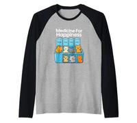 My Medicine for Happiness Called Cats Every Day, Kitten cat Raglan Baseball Tee