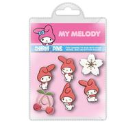 My Melody (Cherry Blossom) Charm Pins Pack, Official Licensed Character Charm Accessory, Keychain Bag Charm, Collectible Anime Gaming Accessory, Backpack Handbag Keyring, Fan Gift Merchandise