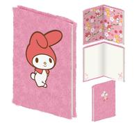 My Melody Cherry Blossom Plush Notebook, Official Licensed Sanrio Soft Cover A5 Journal, Cute Kawaii Writing Notebook for School, Study, Desk Accessories, Fan Gift