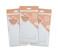 My Memory Book - Pack of 3 Sliding Photo Pockets - 6 Pre-Constructed Magnetic Waterfall Wallets - DIY Scrapbooking Inserts - 200GSM Unprinted Cardstock - for Albums, Keepsakes & Journals