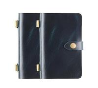 MY MEMORY handmade leather journal writing notebook-leather notebook travel journal daily,refillable leather pocket journal for women men,small leather notepad journal(2 pack/blue*2)