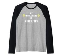 My Middle Name is Nine Lives Raglan Baseball Tee
