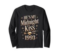 My Midnight kiss Since 1993 Couple 33rd Wedding Anniversary Long Sleeve T-Shirt