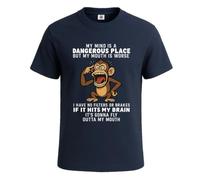My Mind is A Dangerous Place Funny Animal T-Shirt for Mens Novelty Tee Top