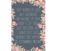 My Mind is Like My Internet Browser 19 Tabs Open 3 of Them Are Frozen and I Have No Idea Where the Music is Coming From: Notebook with Quotes On The Cover for Women and Girls,120 Pages