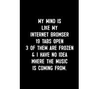 My Mind Is Like My Internet Browser. 19 Tabs Open. 3 Of Them Are Frozen & I Have No Idea Where The Music Is Coming From.: : College Ruled Line Paper ... Page, 6 x 9 inch) Soft Cover, Matte Finish