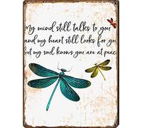My Mind Still Talks to You and My Heart Still Looks for You but My Soul Knows You are at peacetin Sign Home Decor,Retro Art, Home bar, Restaurant, Garage, tin Sign 8X12 inches