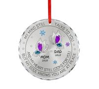 My Mind Still Talks to You Custom Butterfly Glass Ornament Personalized Christmas Remembrance Bereavement Ornaments Hanging Sympathy Heartfelt Decor Gifts for Loss of Loved Ones Mom Dad
