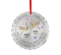 My Mind Still Talks to You Custom Dragonfly Glass Ornament Personalized Christmas Remembrance Bereavement Ornaments Hanging Sympathy Heartfelt Decor Gifts for Loss of Loved Ones Mom Dad