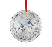 My Mind Still Talks to You Custom Hummingbird Glass Ornament Personalized Christmas Remembrance Bereavement Ornaments Hanging Sympathy Heartfelt Decor Gifts for Loss of Loved Ones Mom Dad