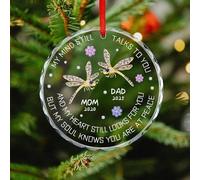 My Mind Still Talks to You Personalized Dragonfly Memorial Christmas Ornament Custom Name My Heart Still Looks for You Glass Ornaments Remembrance Gifts for Family Loss of Loved One Mom Dad
